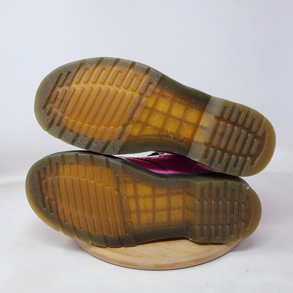 Dr Martens 1460 Boots Womens 6 Pink Patent Leather 8 Eye Lace Up Punk Rave Docs - Picture 12 of 15